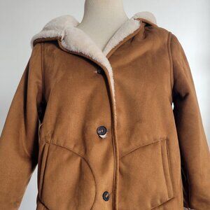 Mango MNG Fur and suede-effect coat (Girls: Size 9)